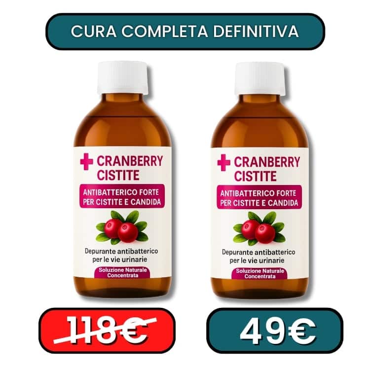 Integratore naturale per cistite e candida con mirtillo rosso.