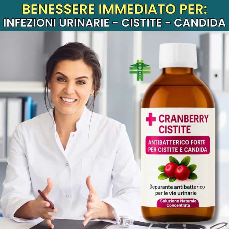 Integratore naturale Cranberry Cistite per infezioni urinarie e candida.
