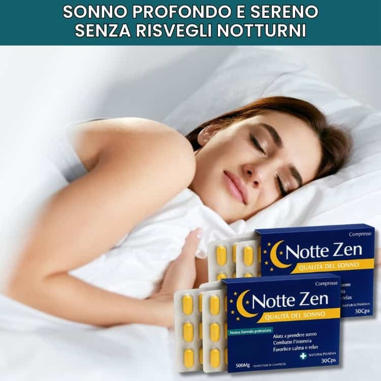 Donna che dorme profondamente, promuovendo sonno tranquillo con Integratore Notte ZEN.