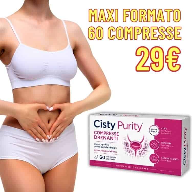 Box di compressi drenanti Cisty Purity per cistite.