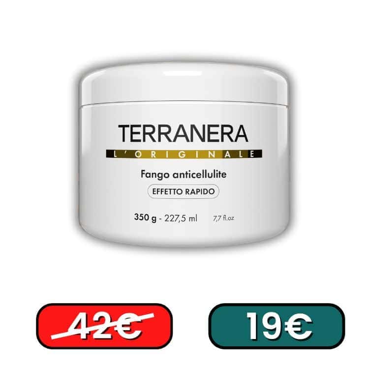 Fango anticellulite Terranera per trattamento rapido della pelle.